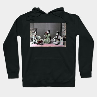 Three Japanese Women & Musical Instruments 1870s–1890s Hoodie